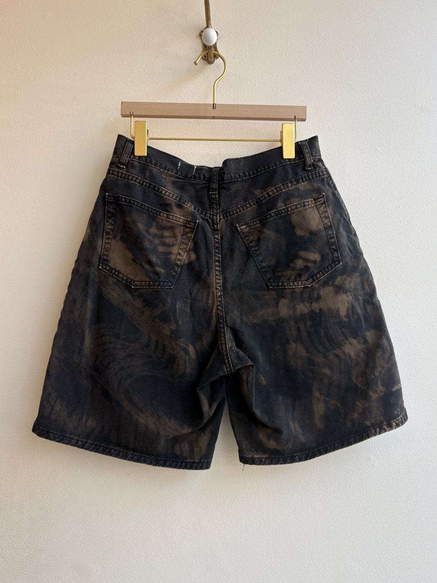 Brush Stroke Shorts in Black and Brown (Reworked) - Made X Hudson