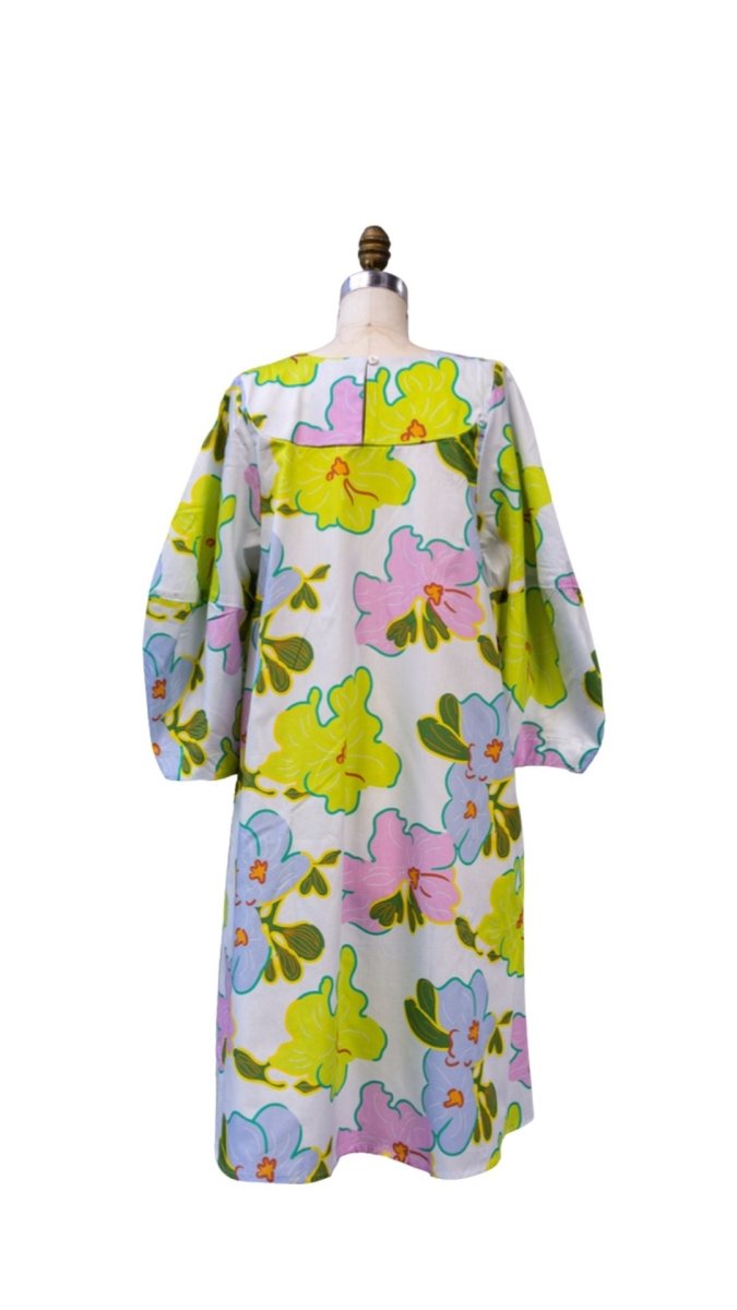 Green, Pink, and Baby Blue Floral Bib Dress - Made X Hudson