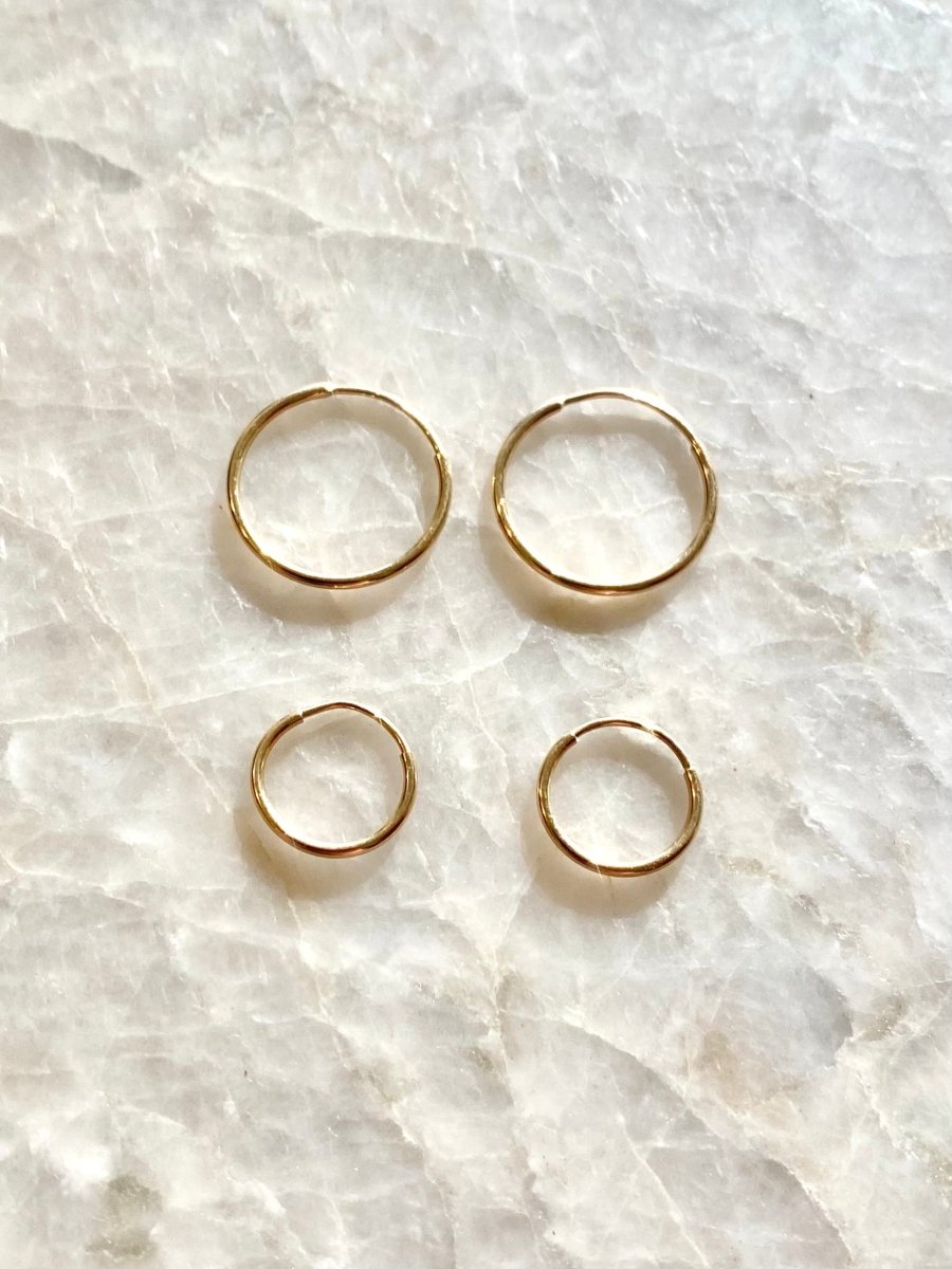 14k Solid Gold Endless Hoops (Multiple Sizes) - Made X Hudson