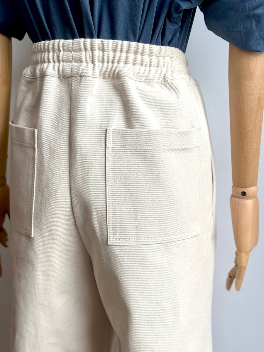 Natural Cotton Canvas Wide - Leg Pant - Made X Hudson