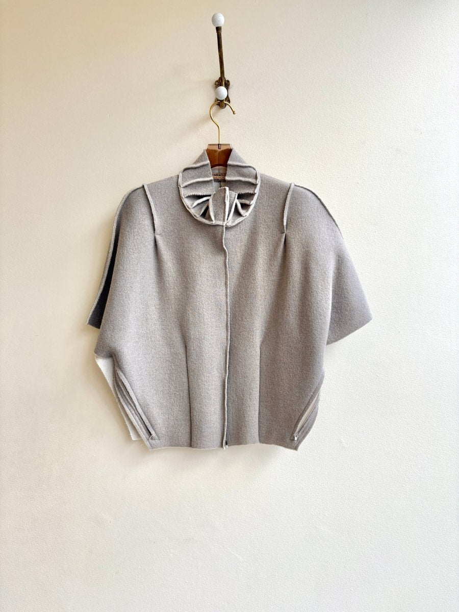 Light Grey Adjustable Wool Capelet | 2T - Made X Hudson