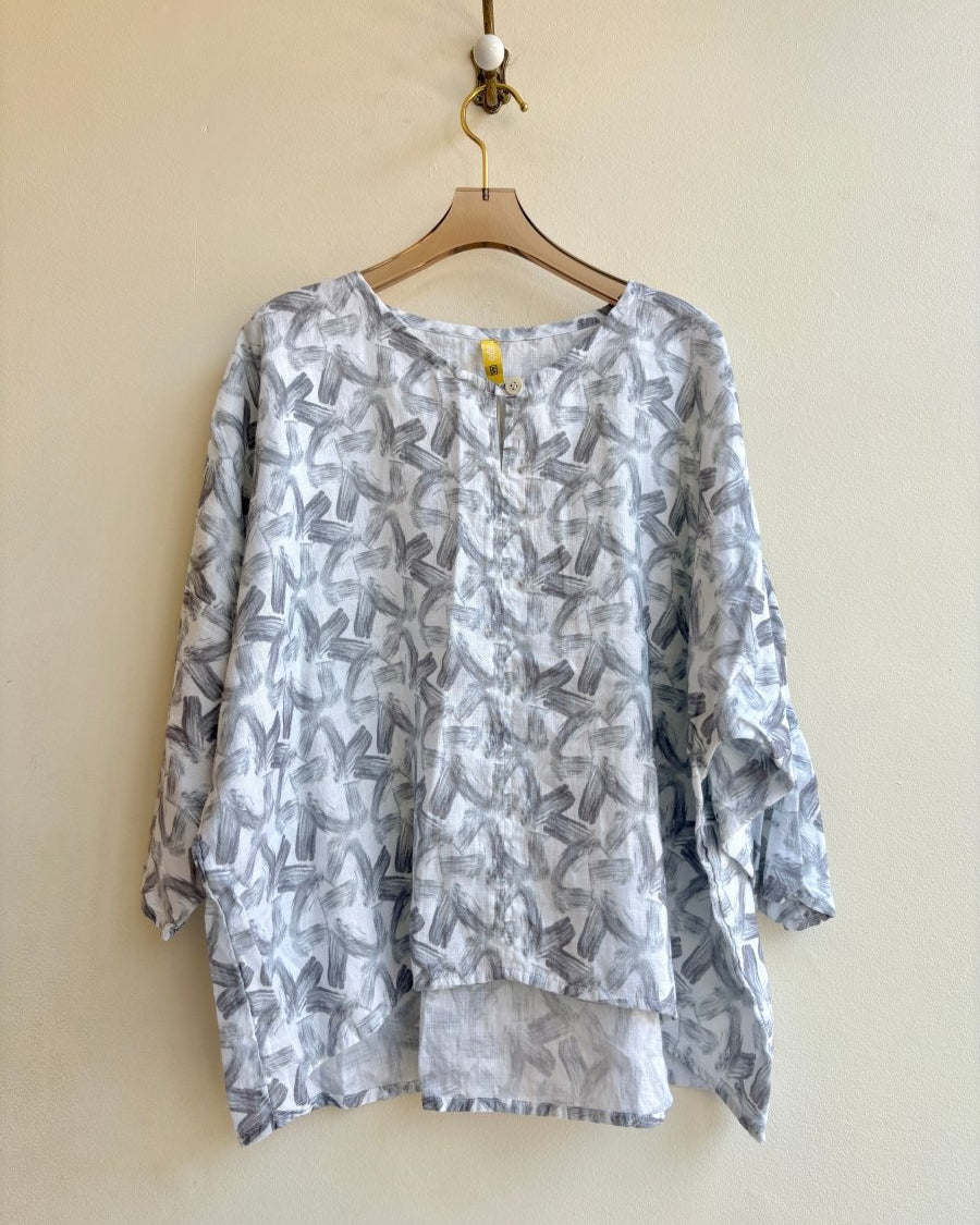 Taupe Brushstroke Linen Studio Tee - Made X Hudson