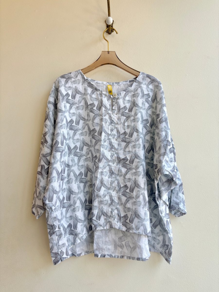 Taupe Brushstroke Linen Studio Tee - Made X Hudson