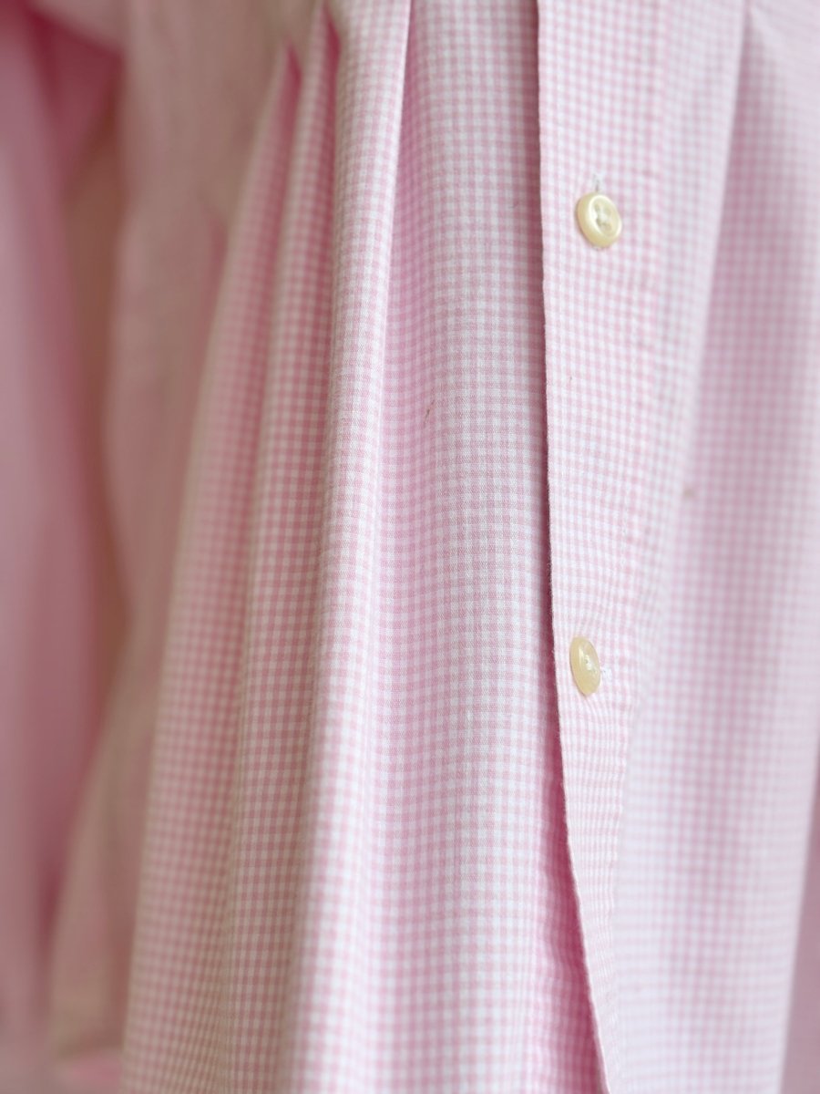 Kevin Dress | Pale Pink Mini Check Shirt Dress (Reworked) - Made X Hudson
