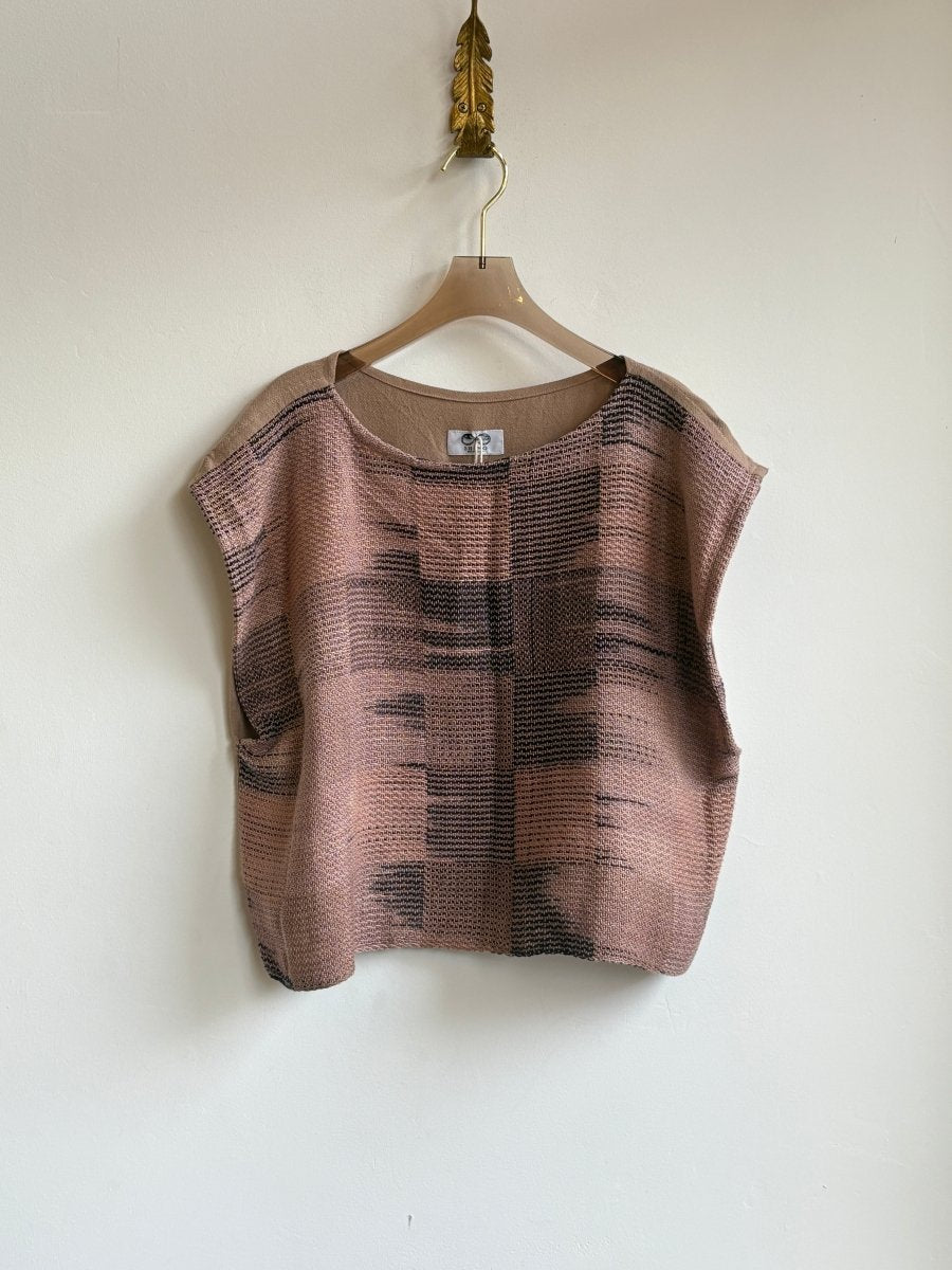 Handwoven Blouse in Tan & Blush - Made X Hudson