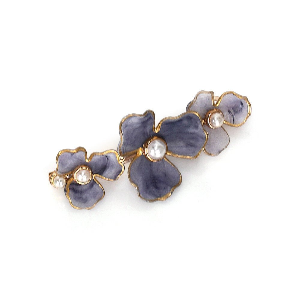 Three Flower Petal Barrette (Multiple Colors) - Made X Hudson