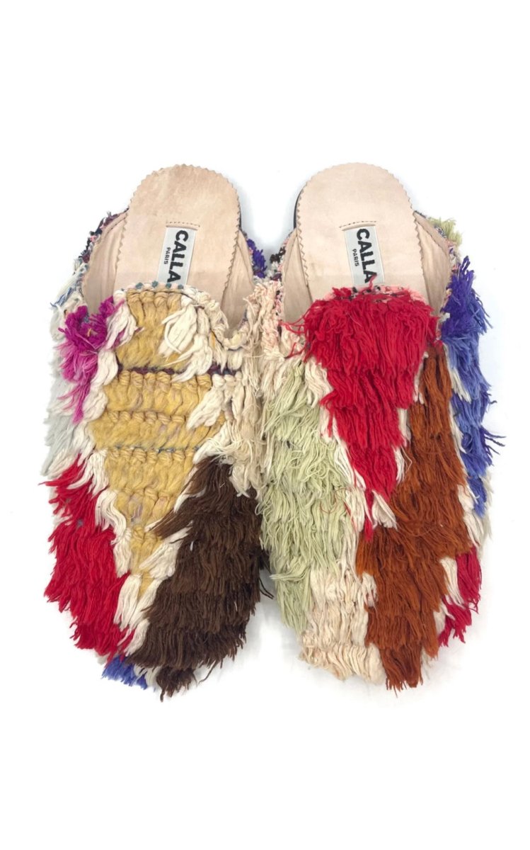 Niki Babouche “Modero” Flats In Colors Red, Yellow, Cream, Orange & Brown (Size 45) - Made X Hudson