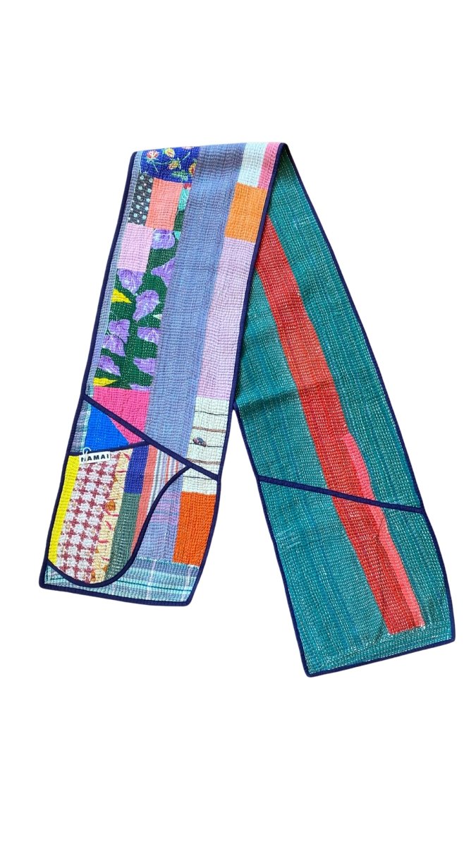 Reversible Quilted Scarf w/ Pockets in Colors Hot Pink, Magenta, Yellow, Purple, Green, Orange & Red, Green, Coral, Blue - Made X Hudson