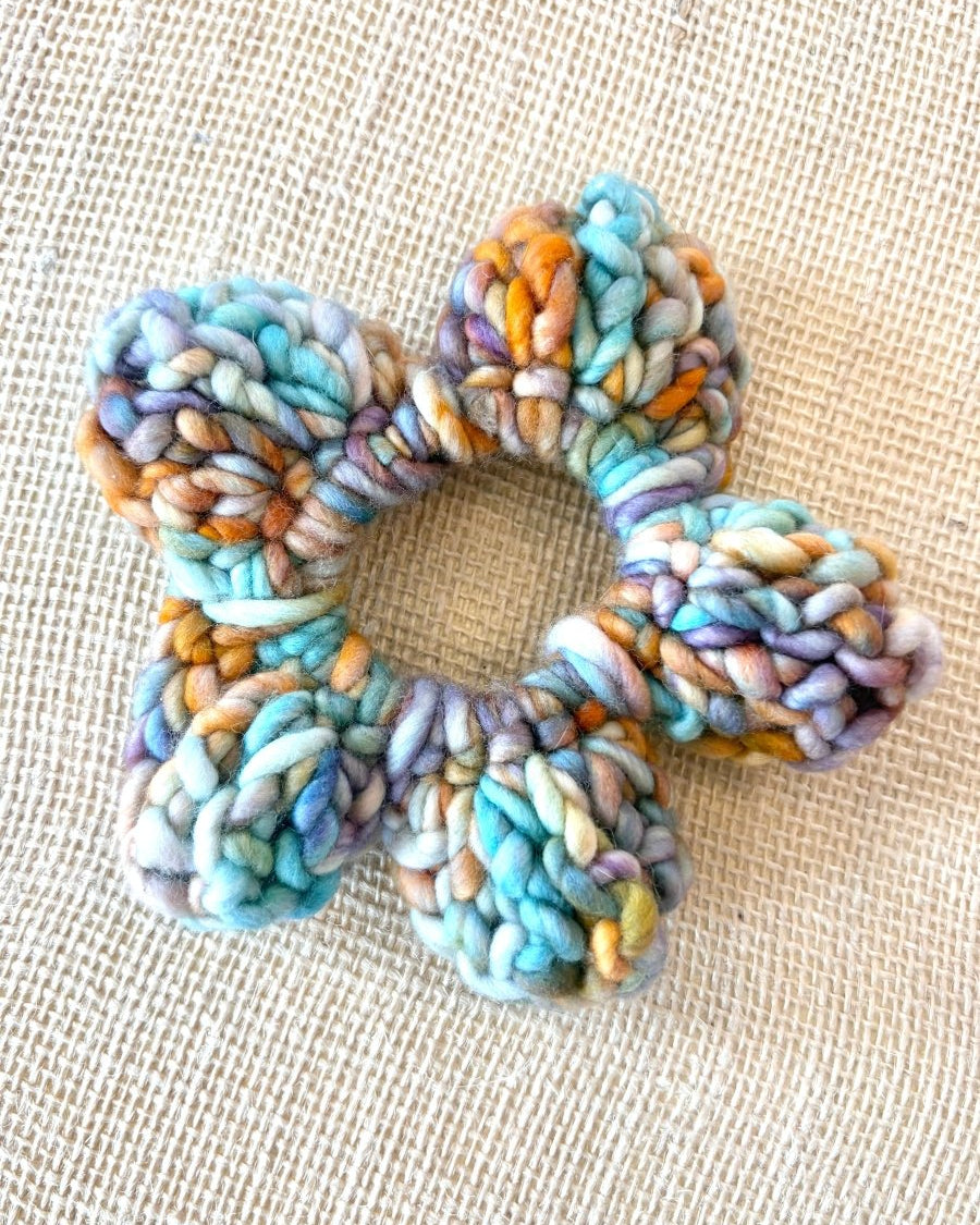 Soft Sunset Crochet Flower Scrunchie - Made X Hudson