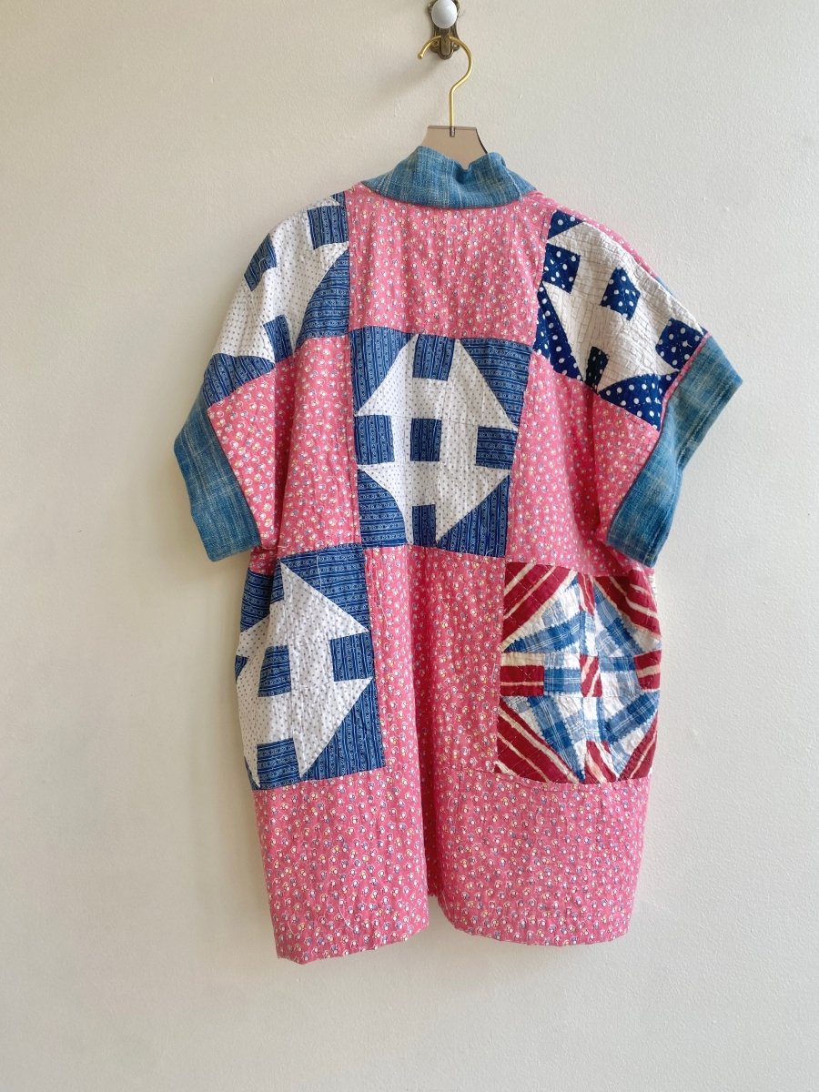 Heirloom Quilt Haori Vest Blush & Blue - Made X Hudson