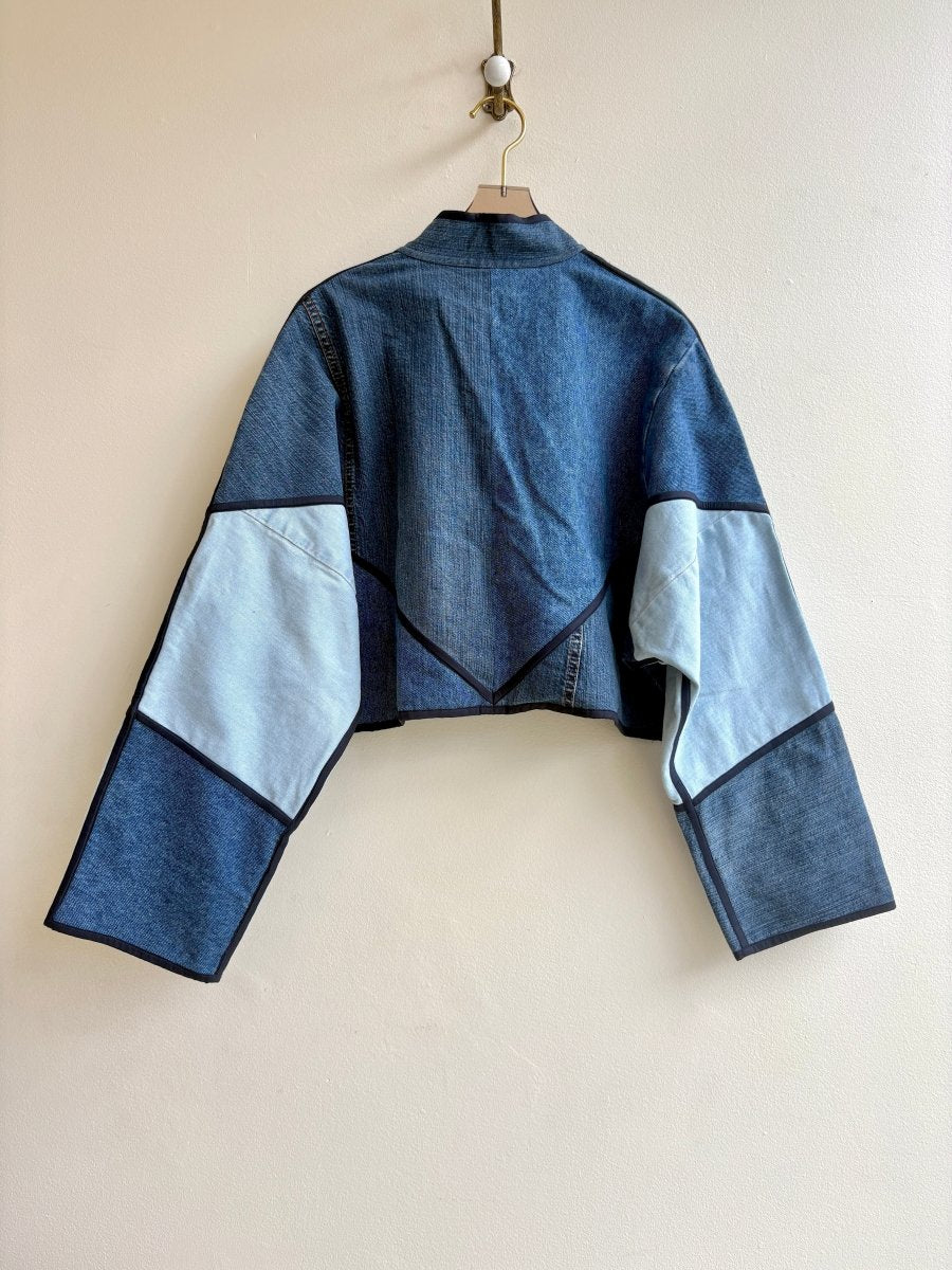 “Serene” Kaira Upcycled Denim Cropped Jacket - Made X Hudson