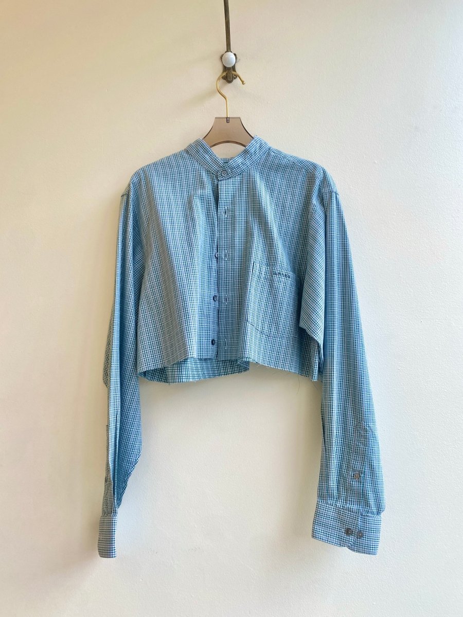 Green Gingham Annette Crop Top (Reworked) - Made X Hudson