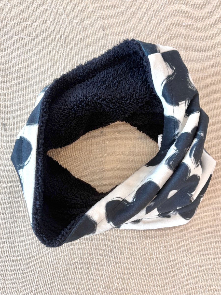 Black Flower Fleece Cowl - Made X Hudson