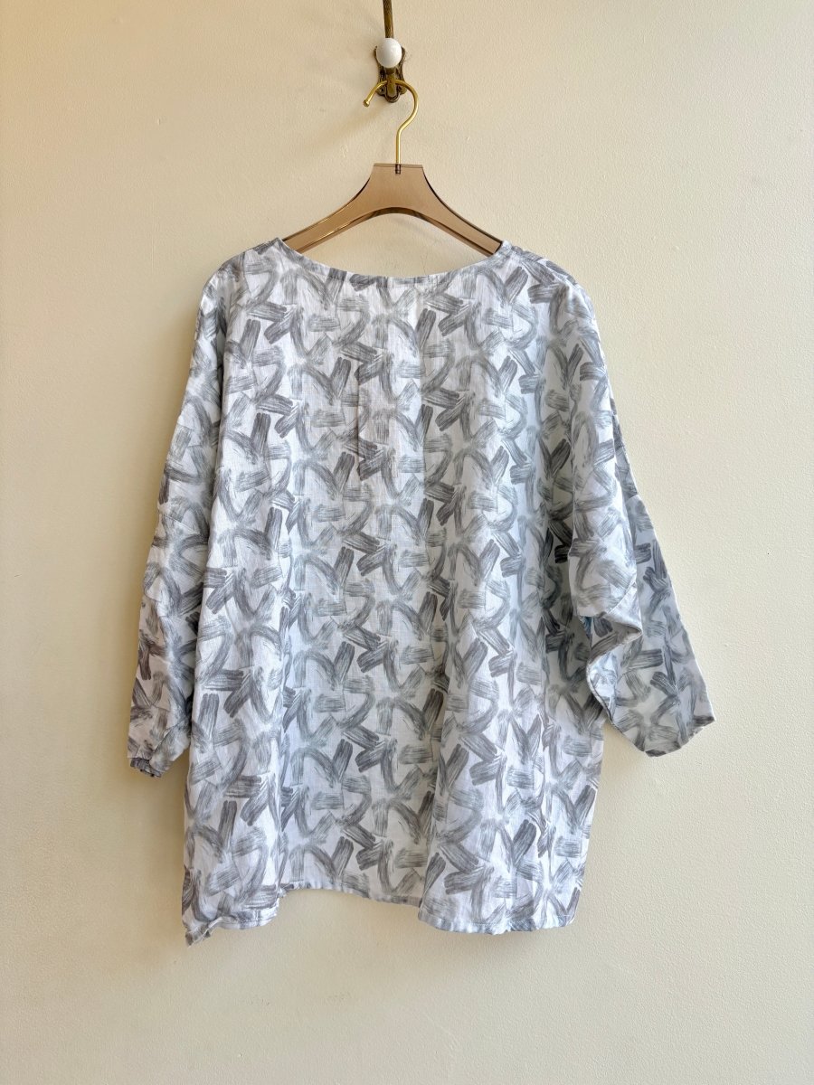 Taupe Brushstroke Linen Studio Tee - Made X Hudson