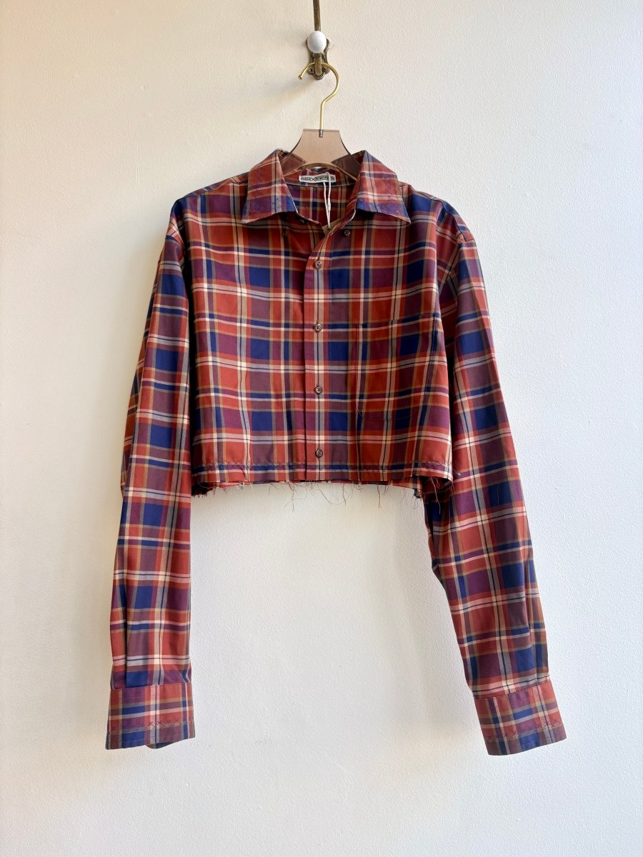 The Valley Shirt Long Sleeve in Vintage Plum and Orange Plaid (Reworked) - Made X Hudson