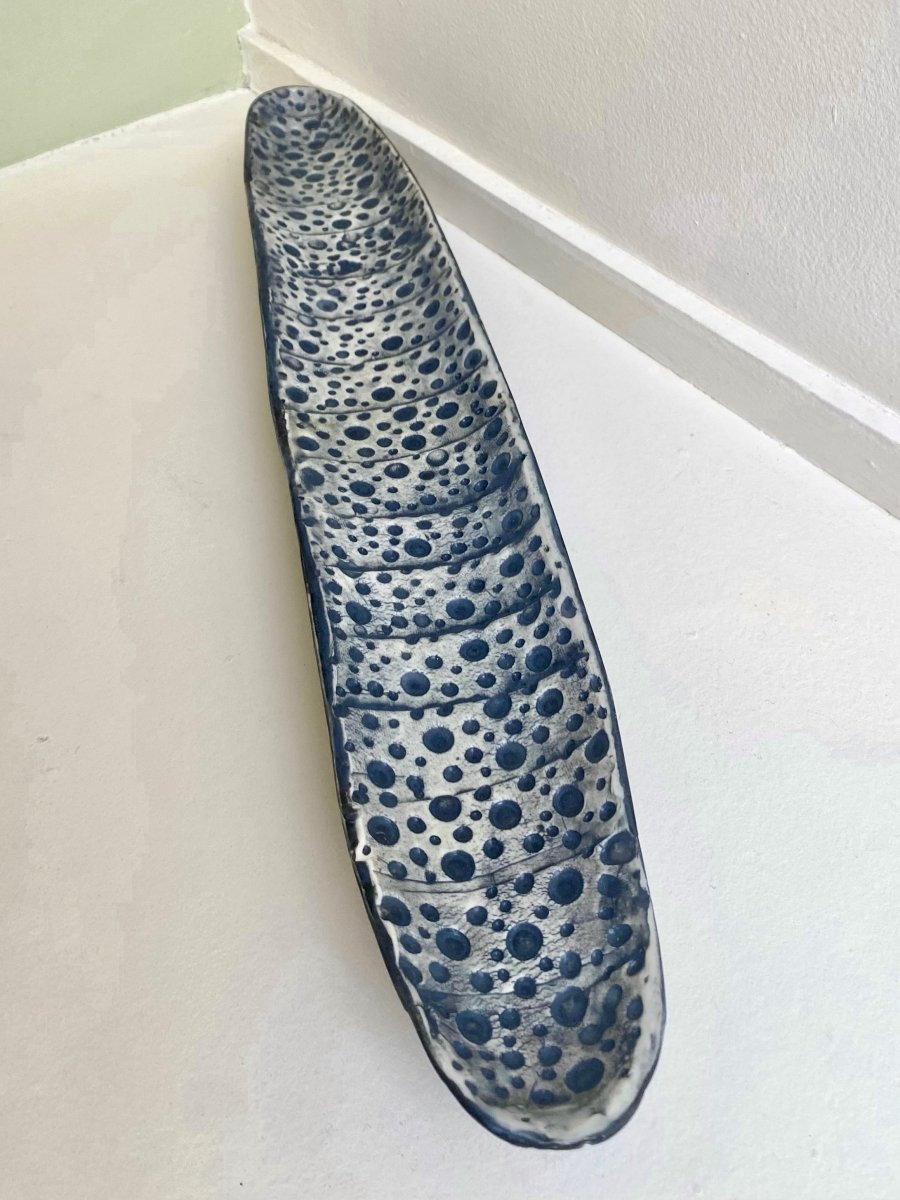 Hand Carved Spotted Tray w/ Ribbing - Made X Hudson