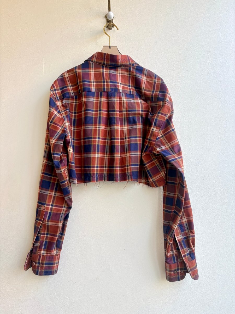 The Valley Shirt Long Sleeve in Vintage Plum and Orange Plaid (Reworked) - Made X Hudson