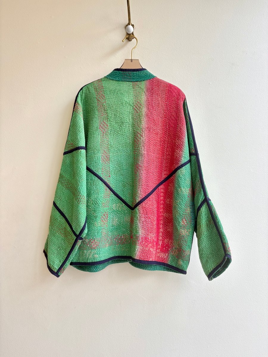 Reversible Ladhiya Quilted Jacket in Green, Red & Green, Red, Grey - Made X Hudson