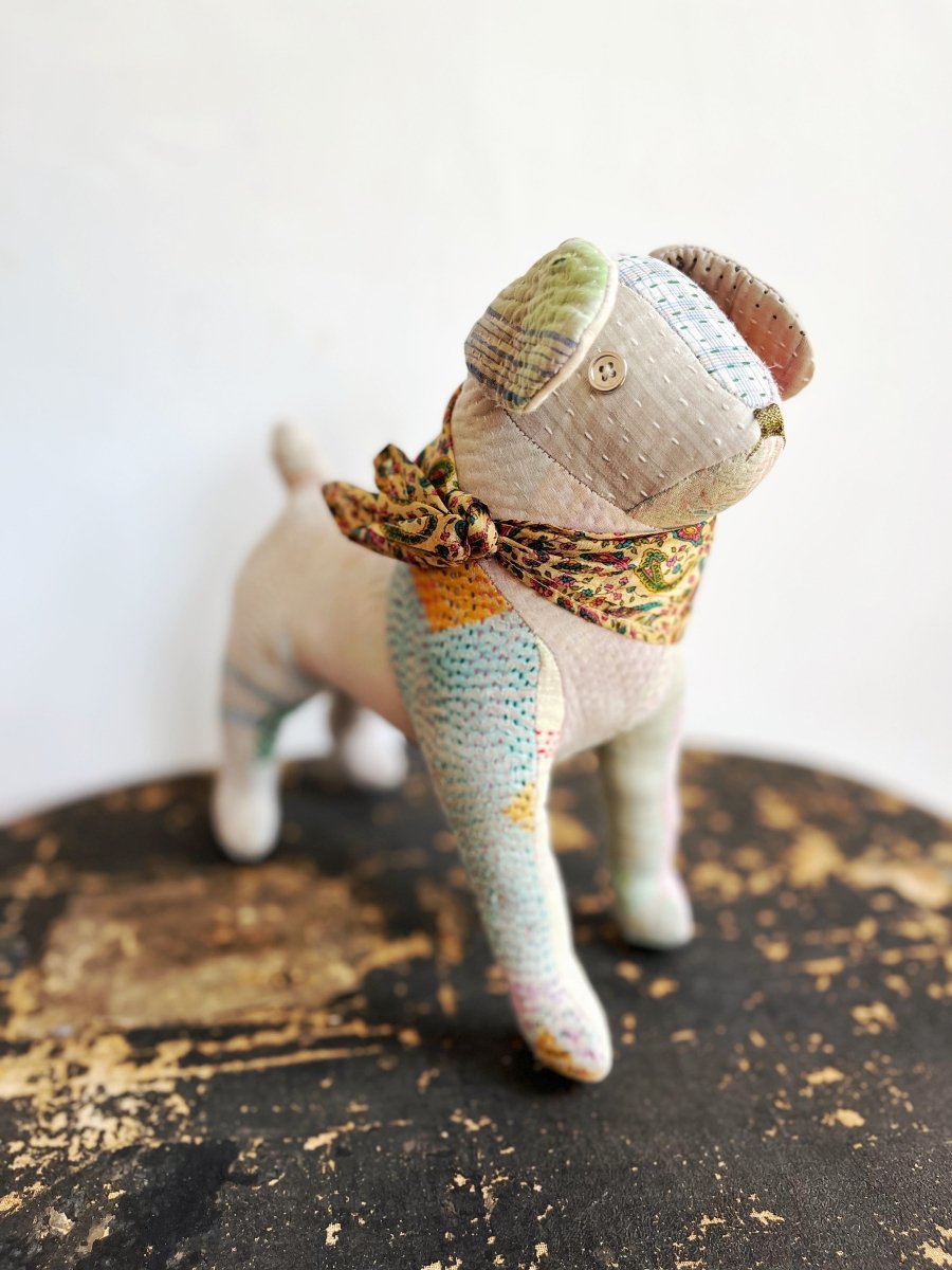 Kantha Darby Dog Cotton Art Doll | Multiple Colors - Made X Hudson