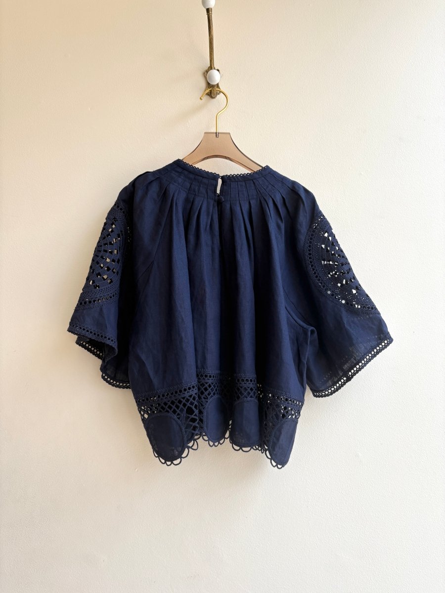 Ulla Johnson | Navy Cymbeline Top (Vintage) - Made X Hudson