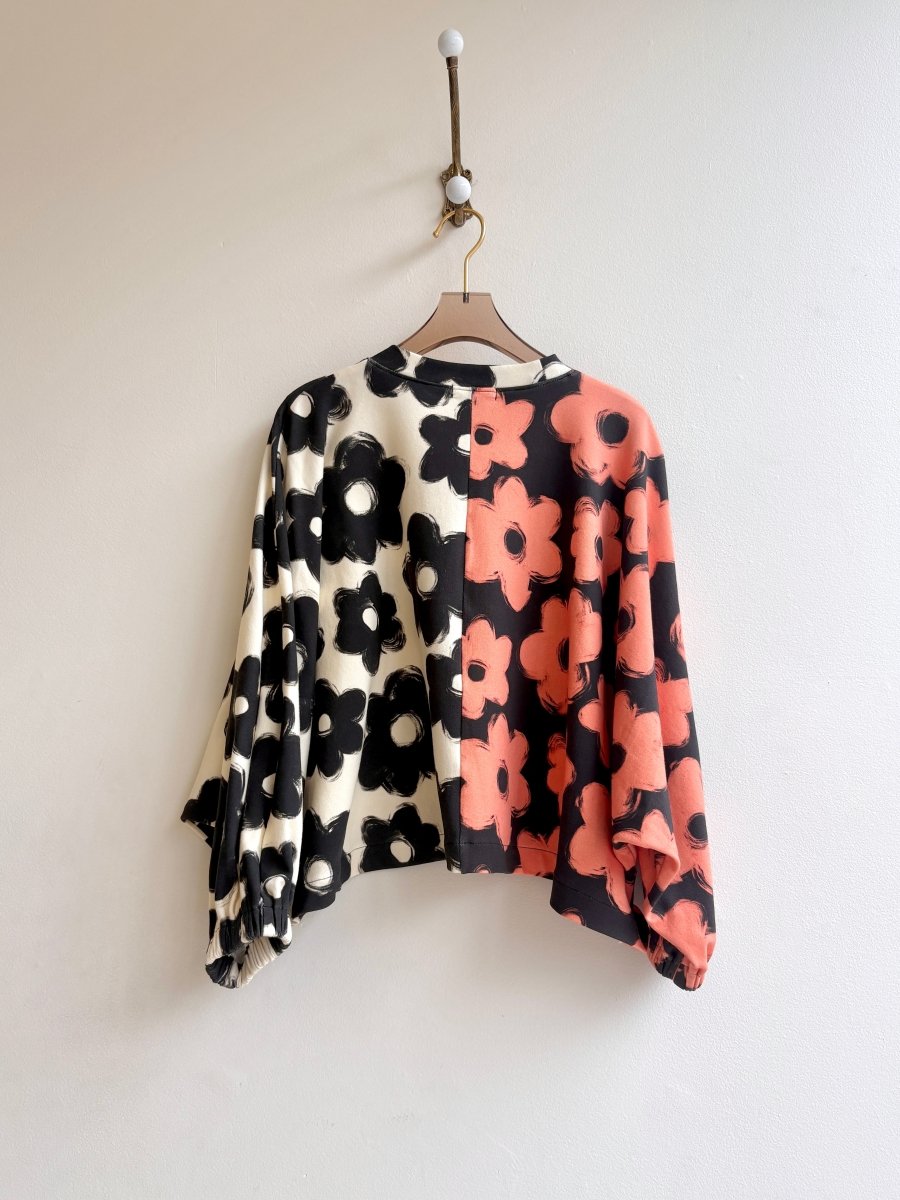 Orange & Black Flower Top - Made X Hudson