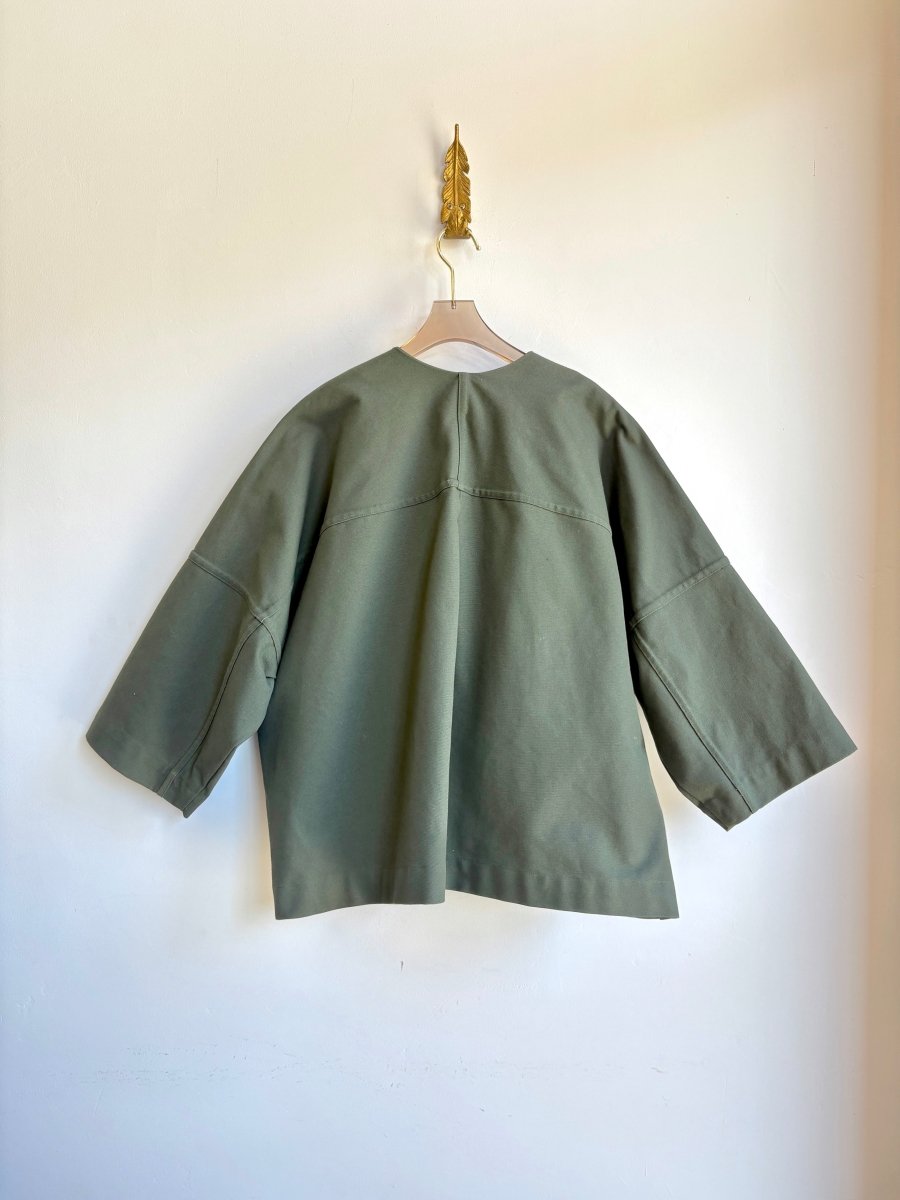 Army Green Cotton Canvas Chore Jacket - Made X Hudson