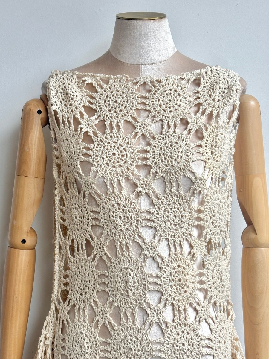 Zero-Waste Dress in Antique White Crochet Lace - Made X Hudson