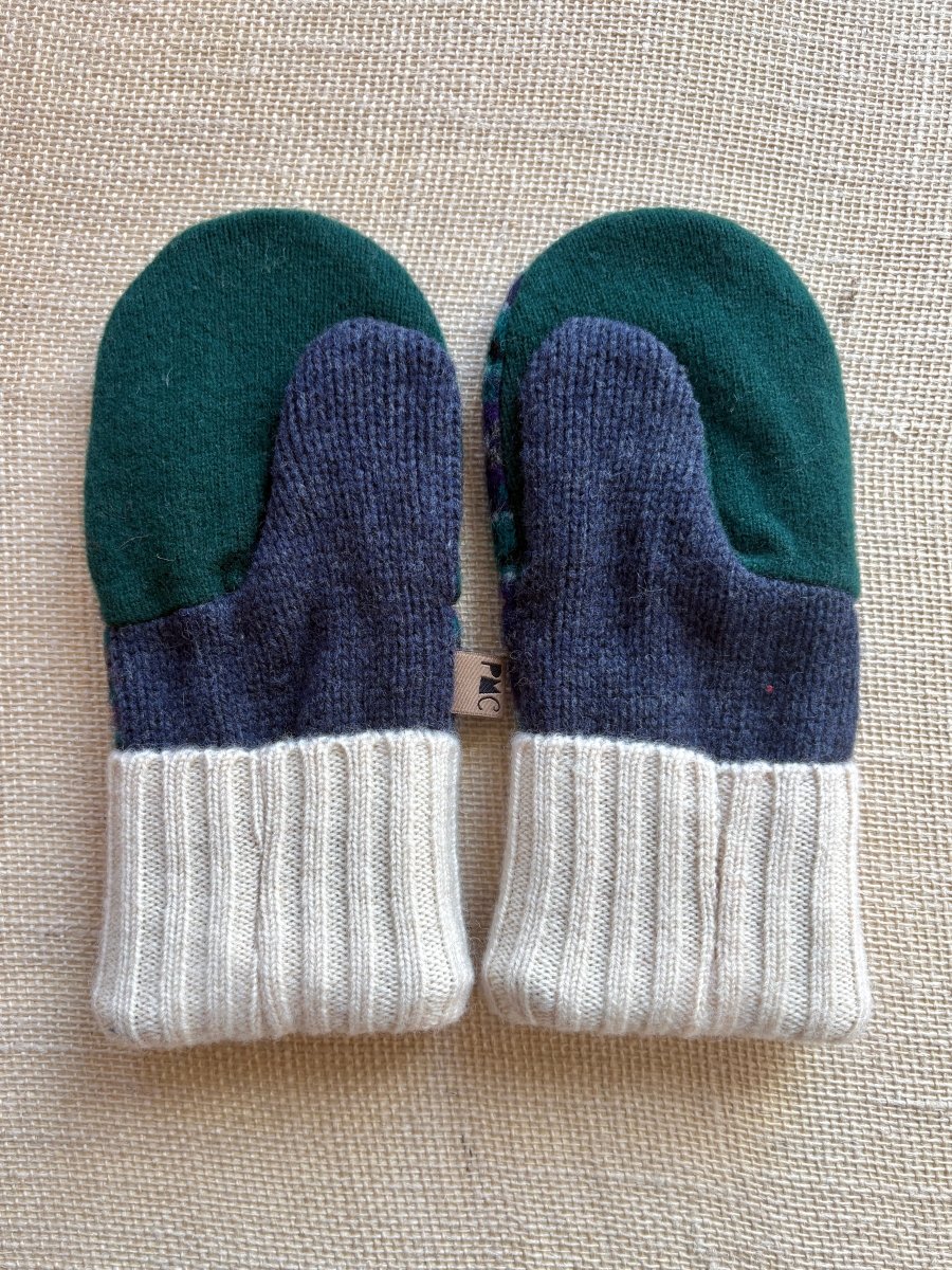 Purple, Teal & Cream Women’s Wool Mittens - Made X Hudson