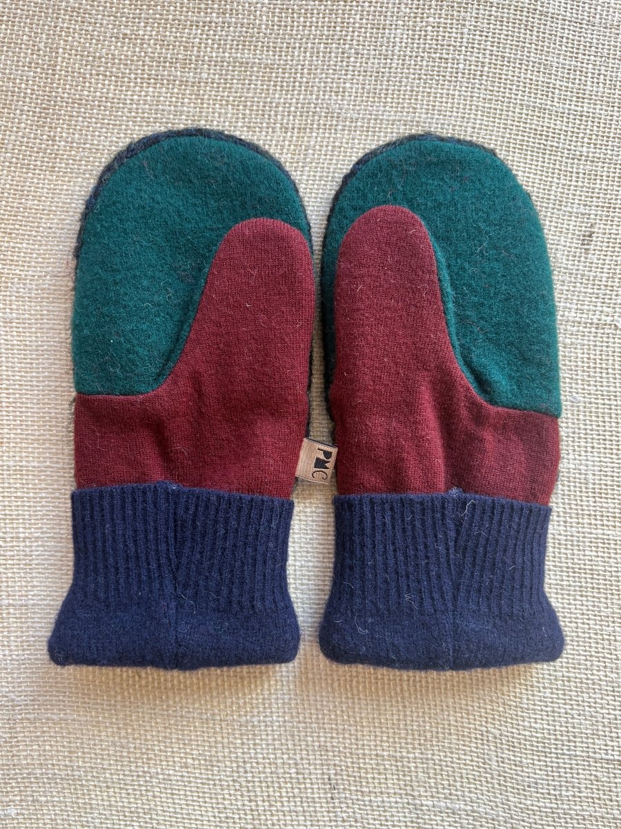 Navy, Black, Green Women’s Wool Mittens - Made X Hudson