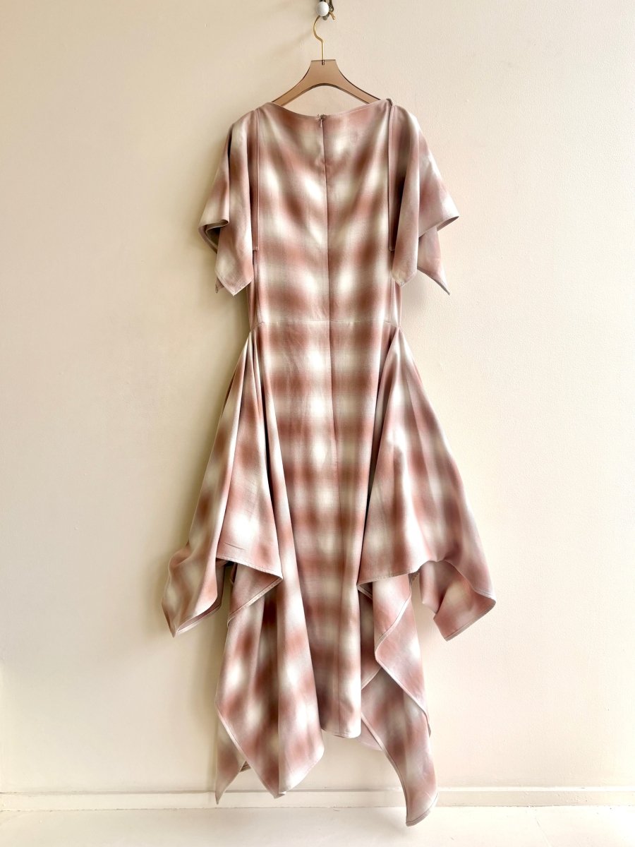 Deco Dress in Blush Faded Plaid Print - Made X Hudson