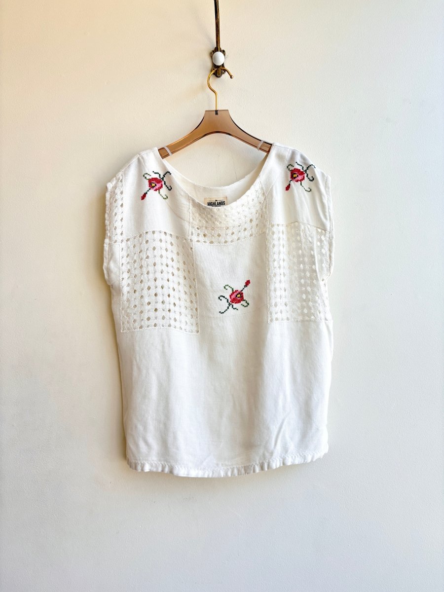 Rose Bud Cross Stitch Lace Box Top - Made X Hudson