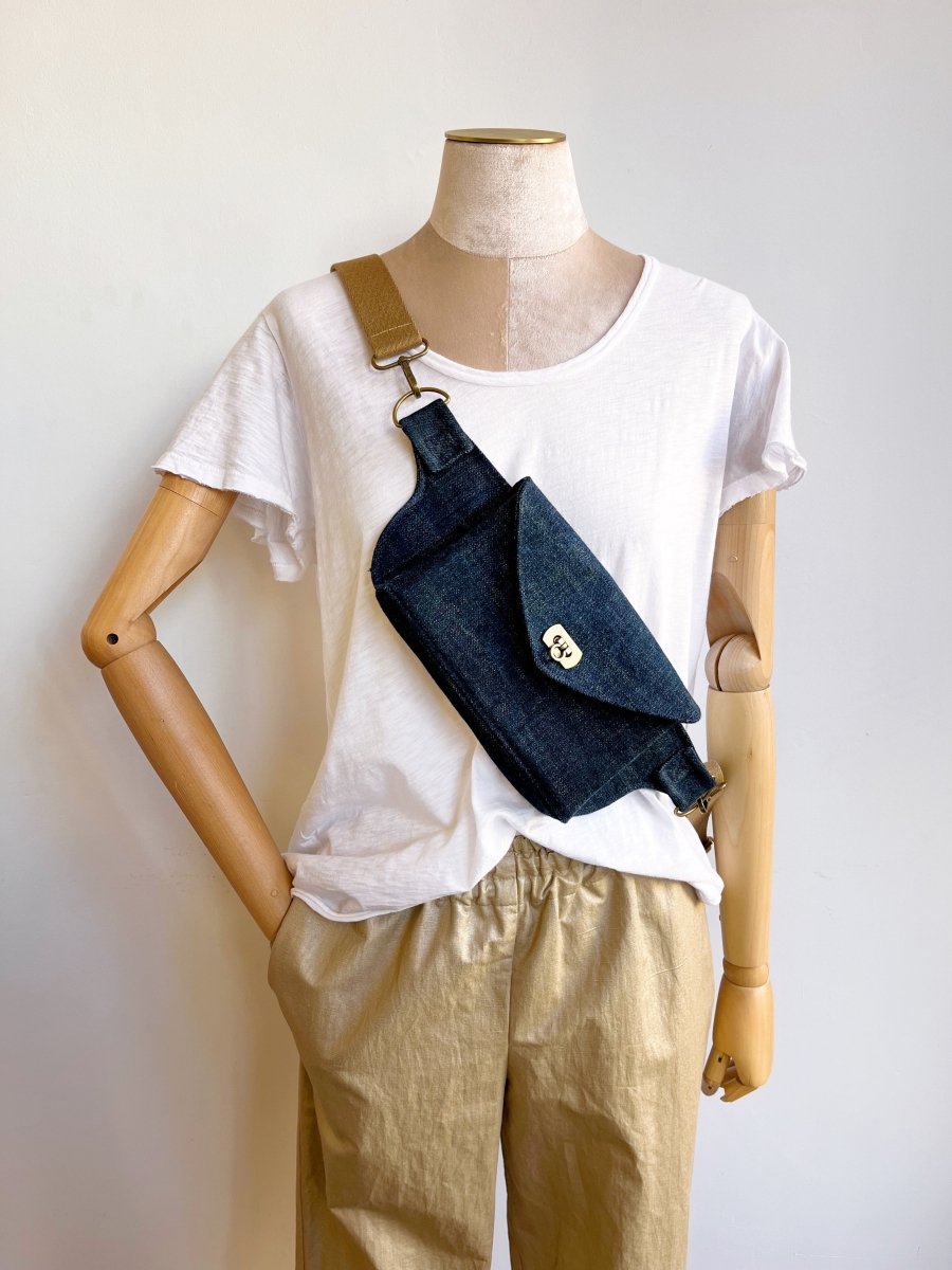 Cross - Body Bag in Steel Blue Denim - Made X Hudson