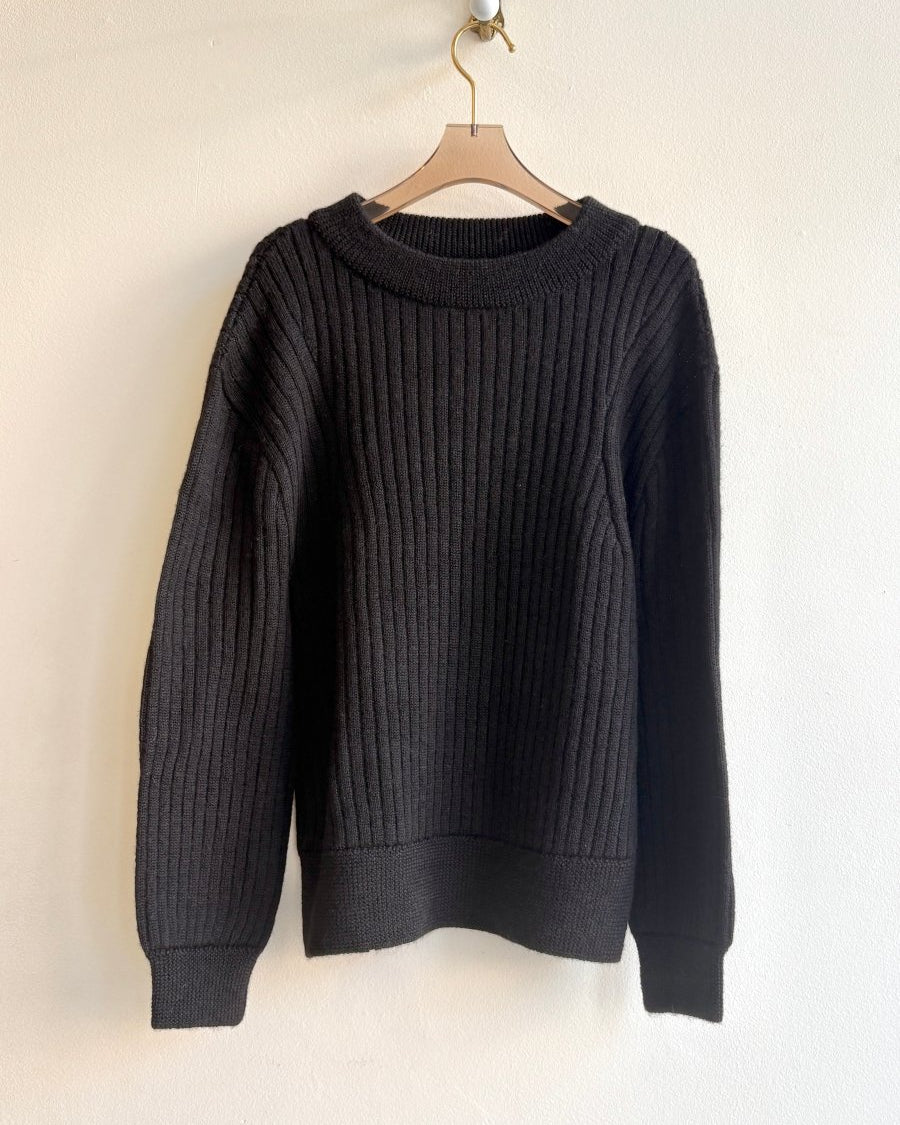 Black Alpaca Crew Sweater - Made X Hudson