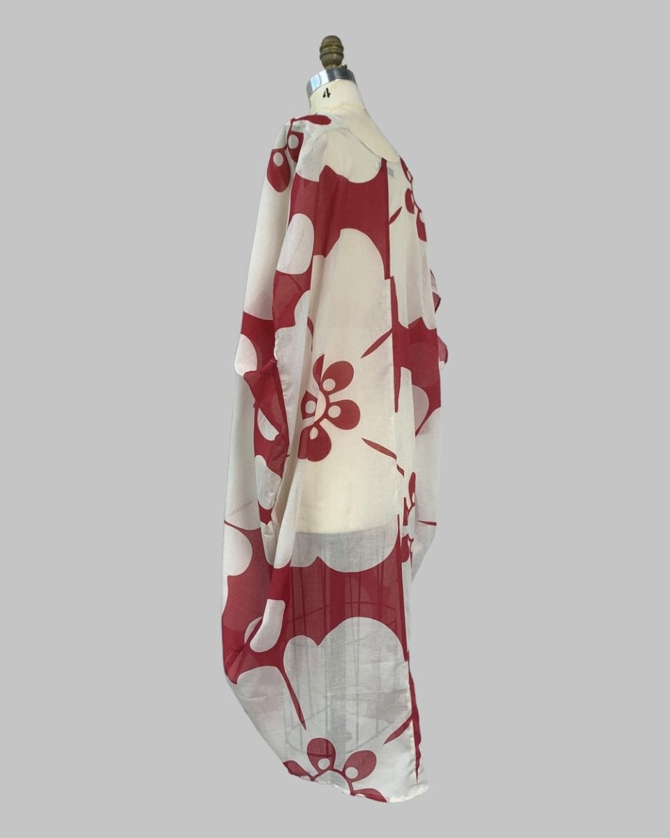 Jumbo Burgundy Floral Print Kaftan - Made X Hudson