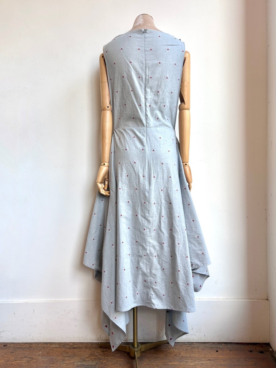 Zero-Waste Dress in Cloud Grey Ruby Pennant - Made X Hudson