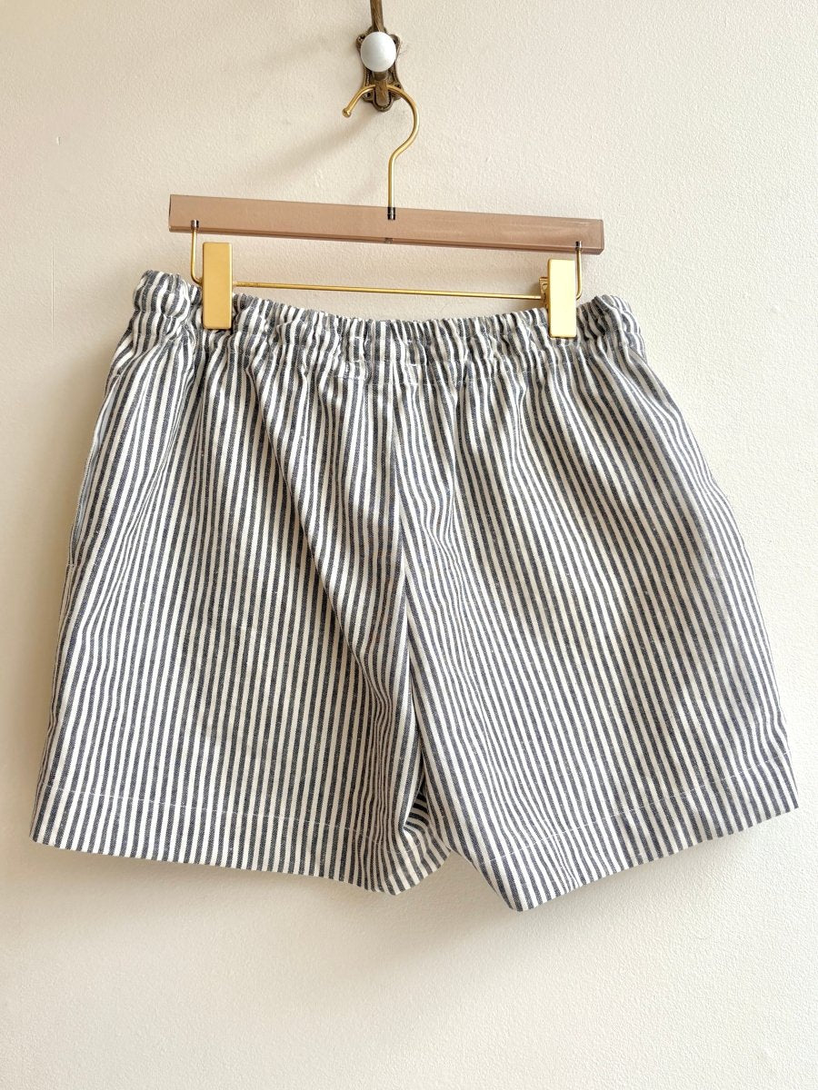Black & Ivory Striped Town Shorts - Made X Hudson