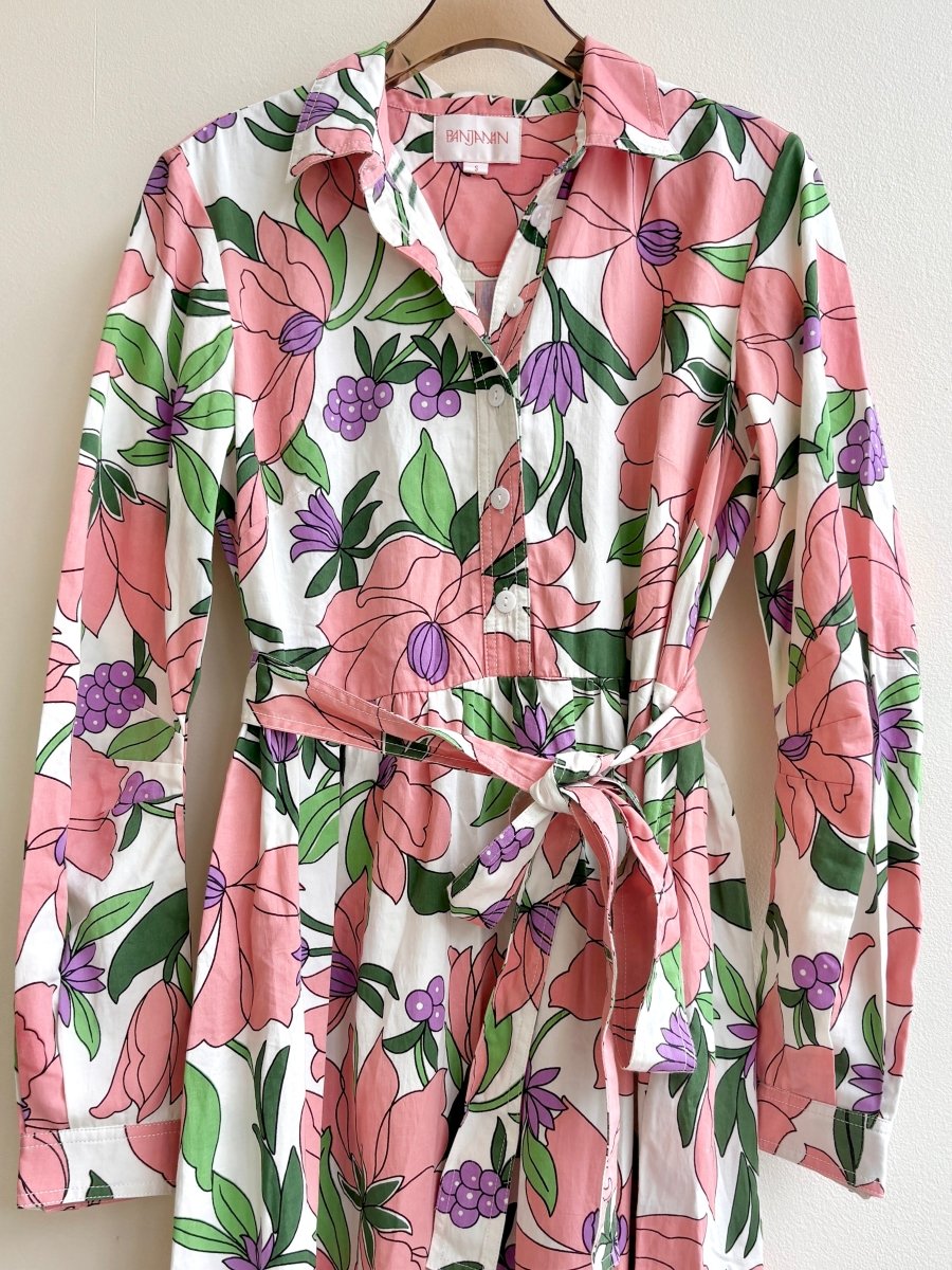 Banjanin | Pink Floral Sun Dress (Vintage) - Made X Hudson