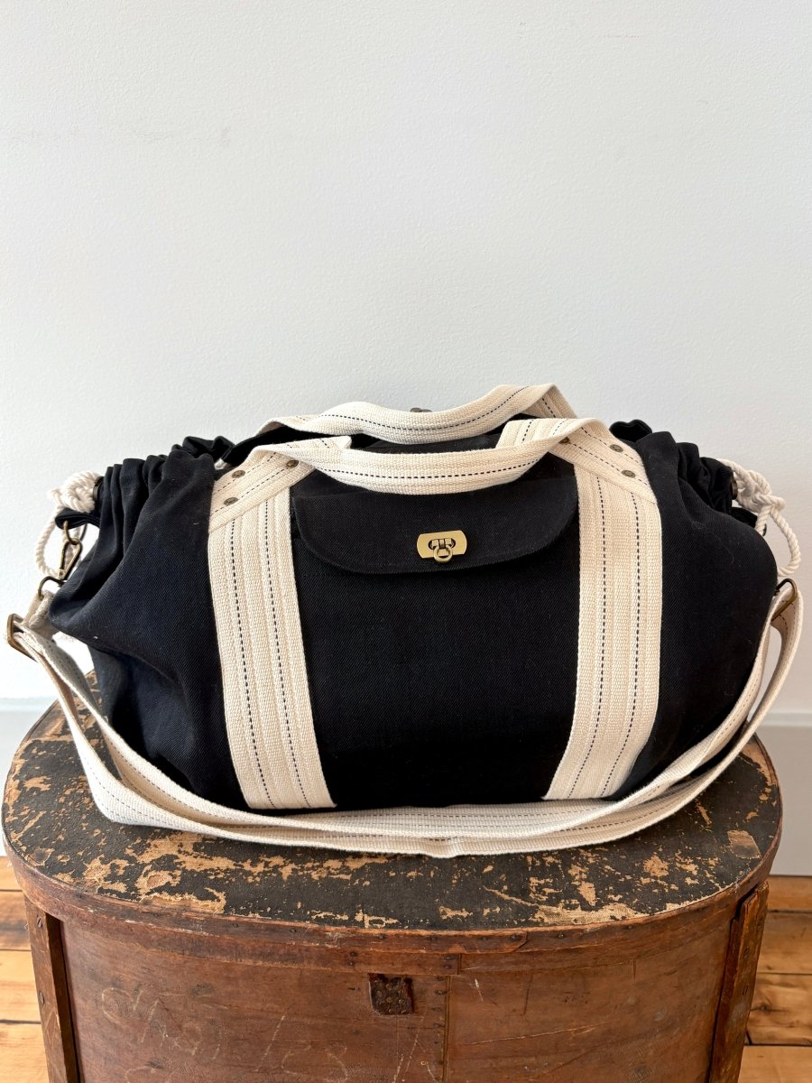 Cross - Body Duffel Bag in Black Denim - Made X Hudson