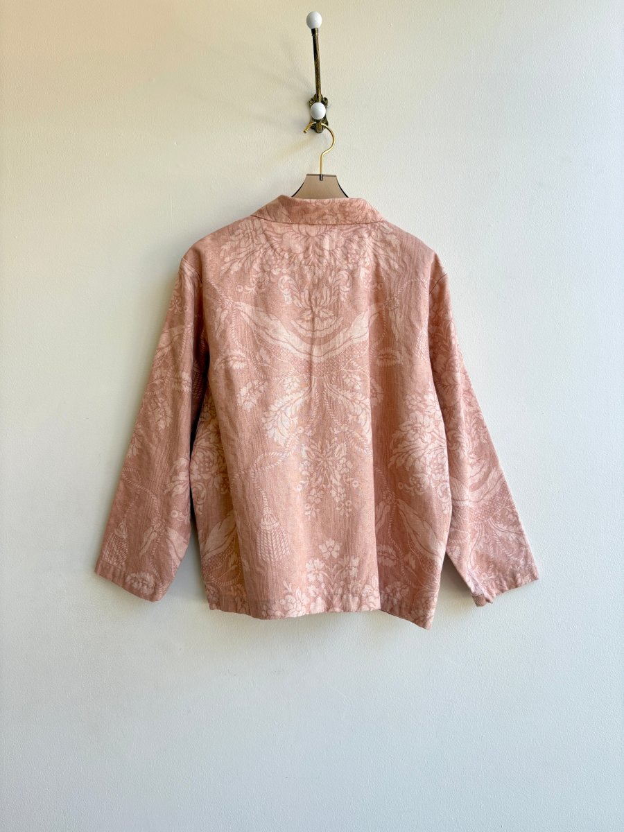 Rose Pink Damask Utility Jacket - Made X Hudson