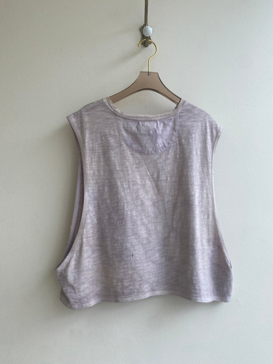 Natural Purple Vintage Dye Cropped Sleeveless Tee (Reworked) - Made X Hudson