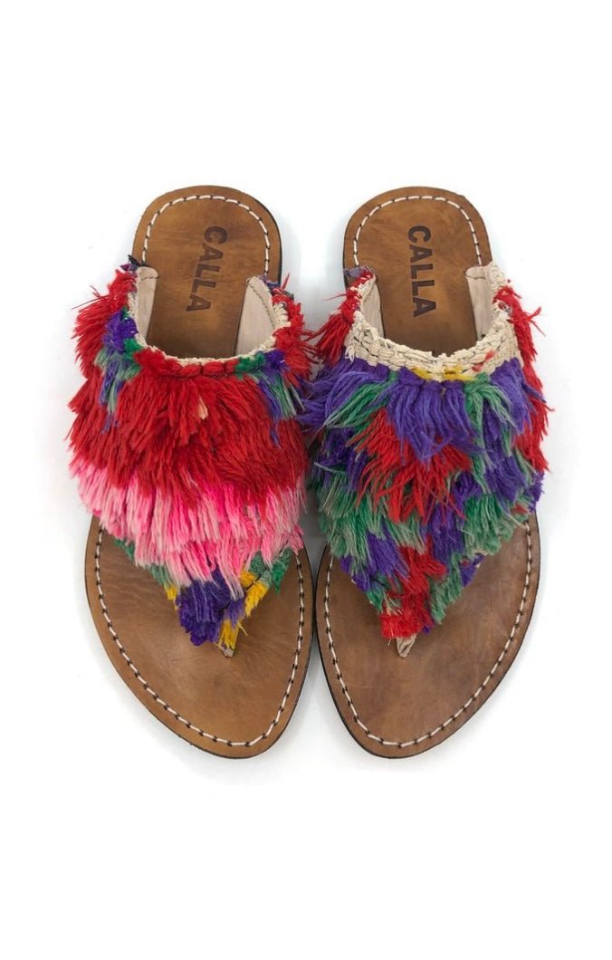 Lili Sandals “Kyambura” In Colors Red, Pink, Purple, & Green (Size 37) - Made X Hudson