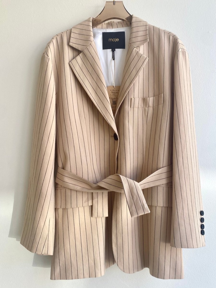 Maje | Sand Pinstripe Blazer (Vintage) - Made X Hudson