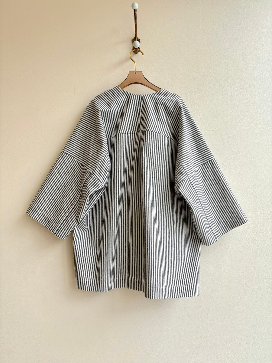 Black & White Striped Chore Jacket - Made X Hudson