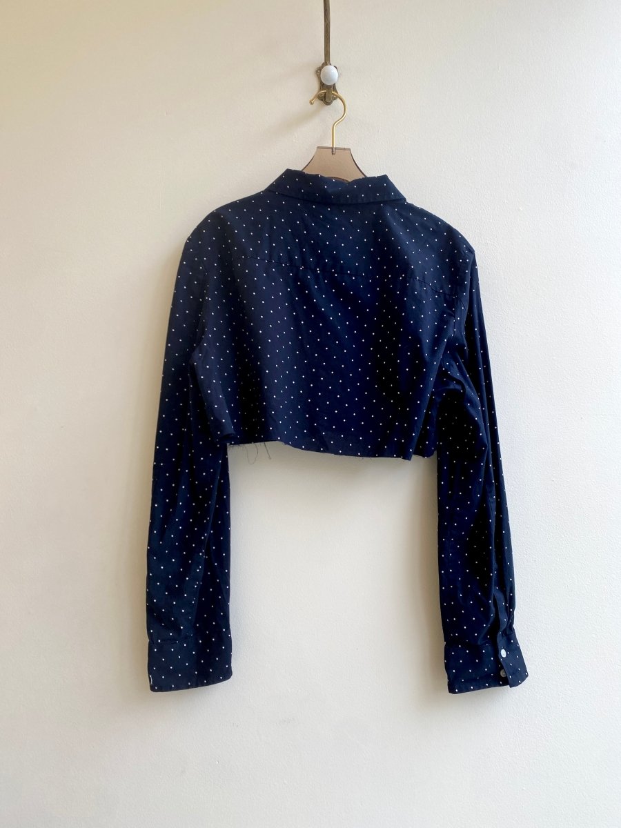 Annette Black w/ White Dots Crop Top (Reworked) - Made X Hudson