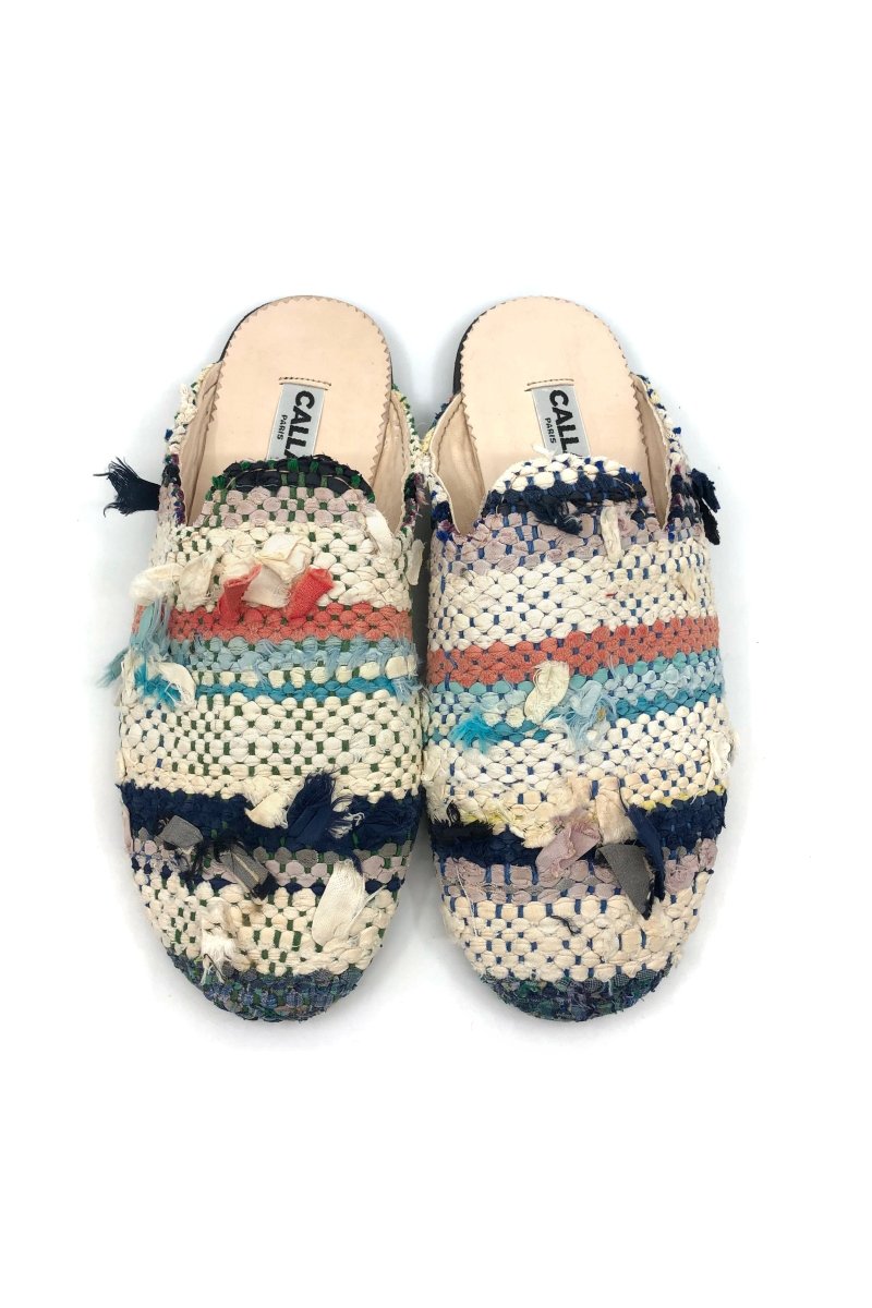 Kili Babouche “Cleo VI” Flats In Colors Blue, Cream, Terracotta, & Pale Blue (Size 43) - Made X Hudson
