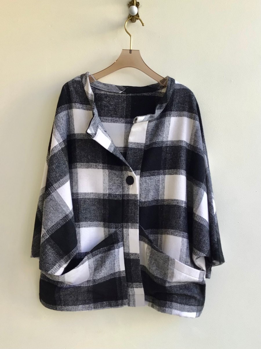 Black & White Plaid Jacket (Reworked) - Made X Hudson