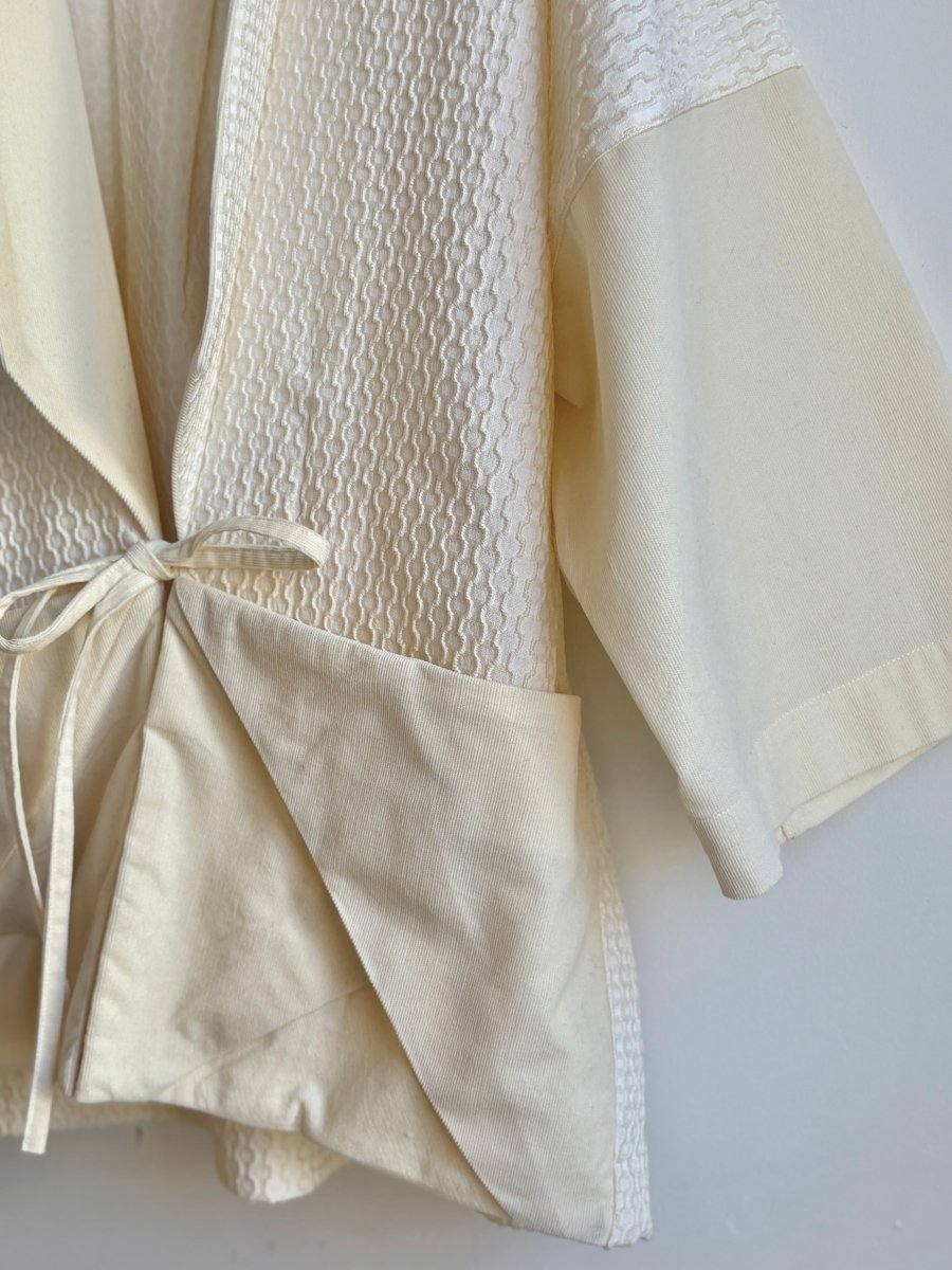 Cream Corduroy & Textured Novelty Fabric Chore Jacket - Made X Hudson
