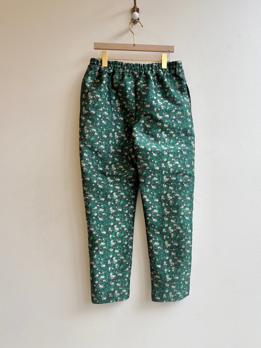 Emerald Floral Silk Brocade Joggers - Made X Hudson