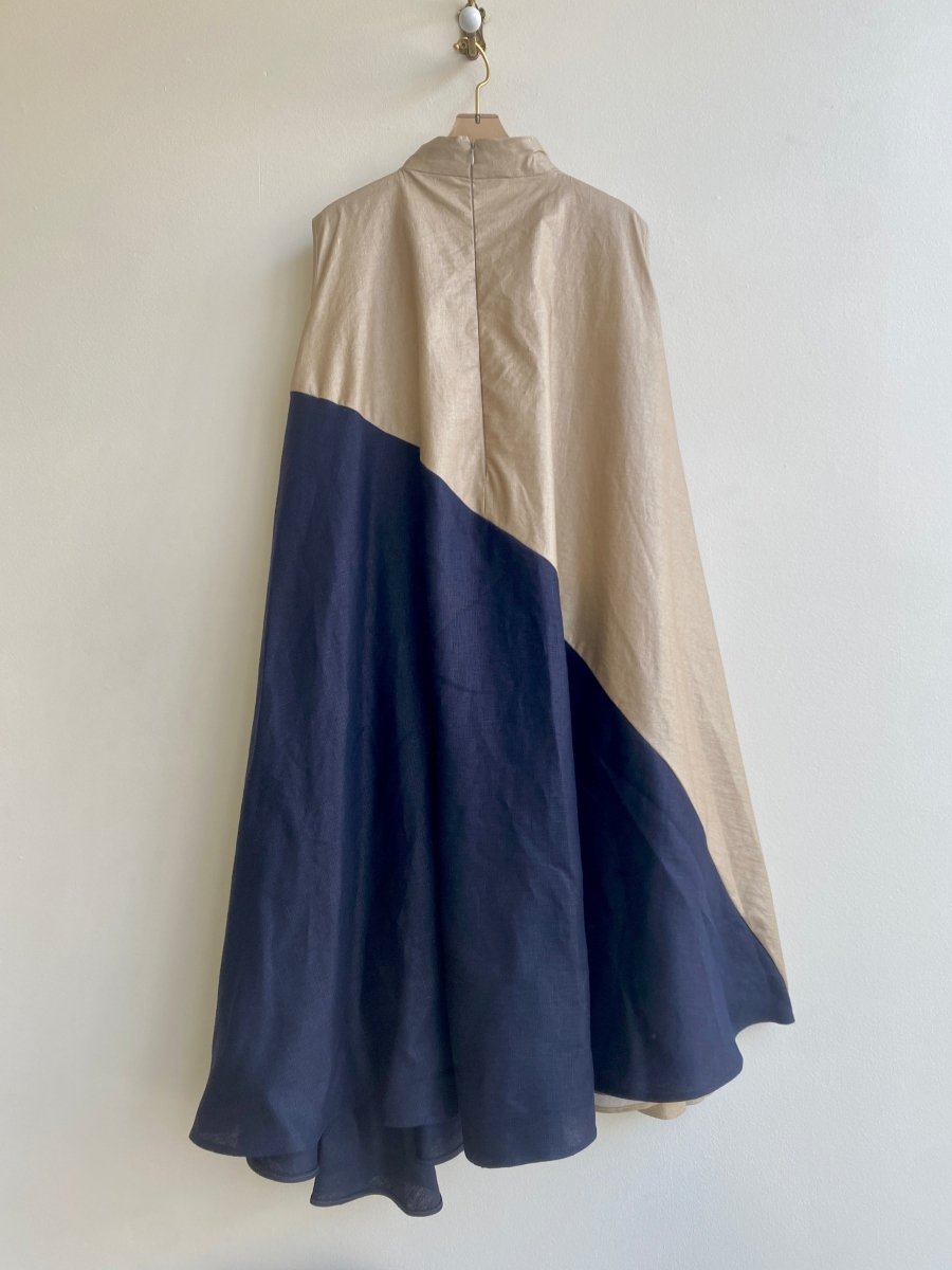 Strolling Tent Dress (Blue & Gold) - Made X Hudson