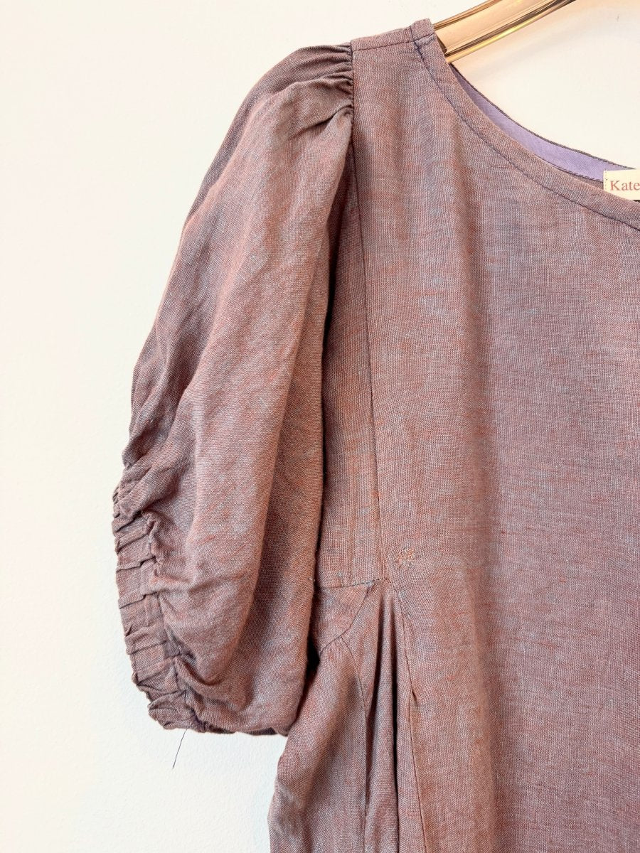 Sunset Tonal Lilac Gather Sleeve Dress - Made X Hudson
